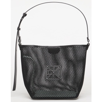 τσάντα calvin klein emblem mesh bucket black universal σε προσφορά