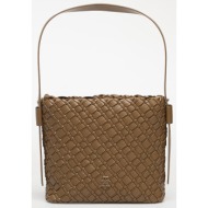 τσάντα tommy hilfiger th braided shoulder bag taupe universal