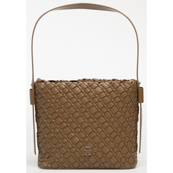 τσάντα tommy hilfiger th braided shoulder bag taupe σε προσφορά