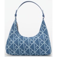 τσάντα calvin klein emblem aop denim sho blue universal