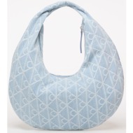 τσάντα calvin klein emblem aop denim hob blue universal