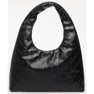 τσάντα calvin klein emblem aop puffer lg shoulder bag black universal