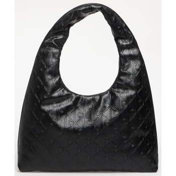 τσάντα calvin klein emblem aop puffer lg shoulder bag black σε προσφορά