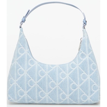 τσάντα calvin klein emblem aop denim sho blue universal σε προσφορά