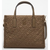 τσάντα tommy hilfiger th city mini tote mono nylon brown universal