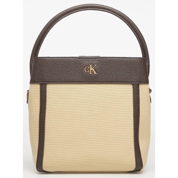 τσάντα calvin klein ck canvas bucket bag with strap khaki σε προσφορά
