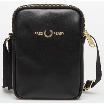 τσάντα fred perry smooth leather small side bag black