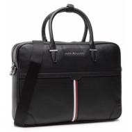 ανδρική τσάντα laptop tommy hilfiger th downtown slim computer bag 13` am0am08432 bds μαύρο