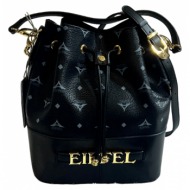 γυναικεία τσάντα ώμου-χιαστί la tour eiffel n36-221010-1 μαύρη