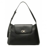 γυναικεία τσάντα ώμου calvin klein re-lock tote k60k610773 bax μαύρη