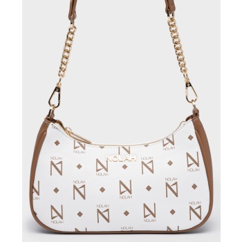 nolah τσάντα ώμου - mona white/brown