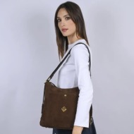 lovely handmade τσάντα ώμου - karma nomia brown