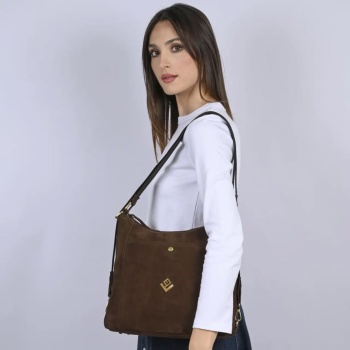 lovely handmade τσάντα ώμου - karma nomia brown