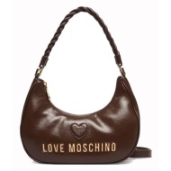 love moschino δερμάτινη τσάντα ώμου - jc4135pp1pl1130a marrone