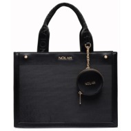 nolah τσάντα ώμου - tote black light gold