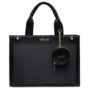 nolah τσάντα ώμου - tote black light gold