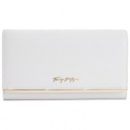 γυναικείο πορτοφόλι tommy hilfiger modern flap wallet aw0aw11772 yaf λευκό
