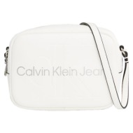 γυναικεία τσάντα χιαστί calvin klein camera bag k60k610275 0li λευκή