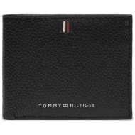 ανδρικό δερμάτινο πορτοφόλι tommy hilfiger wallet am0am11854 bds μαύρο