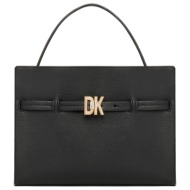 γυναικεία δερμάτινη τσάντα ώμου dkny buswick shoulder bag r413kb93 bgd μαύρη