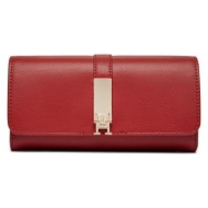 γυναικείο πορτοφόλι tommy hilfiger large flap aw0aw16338 xnn κόκκινο
