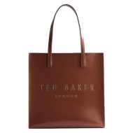 γυναικεία τσάντα ώμου ted baker crinkon large icon 271041 taupe λουστρίν