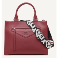 γυναικεία δερμάτινη τσάντα χειρός/ώμου dkny r43akf69 bur μπορντώ