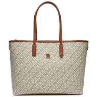 γυναικεία δερμάτινη τσάντα χειρός/ώμου tommy hilfiger aw0aw17379 rbc ταμπά