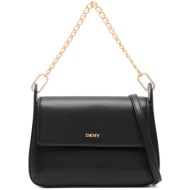 γυναικεία δερμάτινη τσάντα χιαστί dkny belen r44eki55 bgd μαύρη