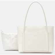 γυναικεία τσάντα ώμου calvin klein k60k613110 67u μπεζ