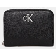 γυναικείο πορτοφόλι calvin klein medium zip around lv04k1009g ub1 μαύρο