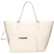 γυναικεία τσάντα χειρός-ώμου steve madden bjude sm13001707-02002 μπεζ