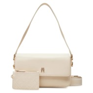 γυναικεία τσάντα ώμου χιαστί tommy hilfiger aw0aw17219 aa8 μπεζ