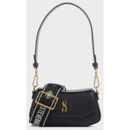 γυναικεία τσάντα ώμου/χιαστί steve madden btaiga sm-13001653-02002-b-g μαύρο/χρυσό