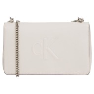 γυναικεία τσάντα ώμου calvin klein lv04k3035g wgy off white