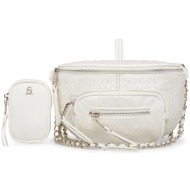 γυναικεία τσάντα μέσης steve madden bmaximap sm13001701-04004-wht λευκή