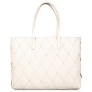 γυναικεία τσάντα ώμου calvin klein k60k612994 67u εκρού