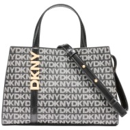 γυναικεία τσάντα χειρός ώμου dkny avril satchel r52d5g56-xlb μαύρη logo