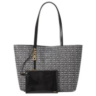 γυναικεία τσάντα χειρός ώμου dkny avril r52a5g54-xlb μαύρη logo
