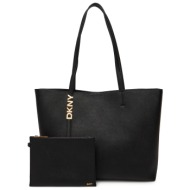 γυναικεία δερμάτινη τσάντα ώμου dkny avril r52akg54-bgd μαύρη