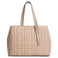 γυναικεία τσάντα χειρός-ώμου tommy hilfiger aw0aw17452-afe μπεζ