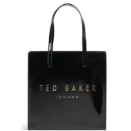 γυναικεία τσάντα ώμου ted baker crinkon 281641 μαύρη λουστρίν