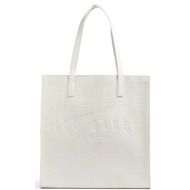 γυναικεία τσάντα ώμου ted baker croccon large icon 281631 ivory κροκό