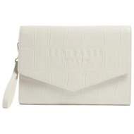 γυναικείος φάκελος ted baker crocey 281559 ivory κροκό