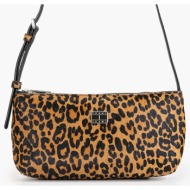 γυναικεία τσάντα ώμου tommy hilfiger aw0aw18008-01r λεοπάρ
