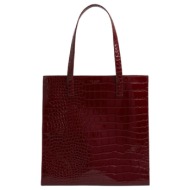 γυναικεία τσάντα ώμου ted baker wenella large icon 281942-wine λουστρίν