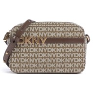 γυναικεία τσάντα χιαστί dkny avril r52e5j31-n42 καφέ logo