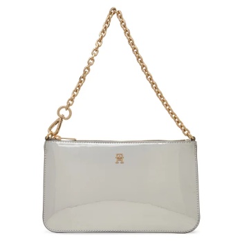 γυναικεία τσάντα ώμου tommy hilfiger aw0aw18219-pe6 ασημί σε προσφορά