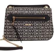 γυναικεία τσάντα ώμου dkny bryant r5335m02-xlb μαύρο logo