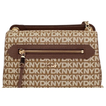 γυναικεία τσάντα ώμου dkny bryant r5335m02-n42 καφέ logo σε προσφορά